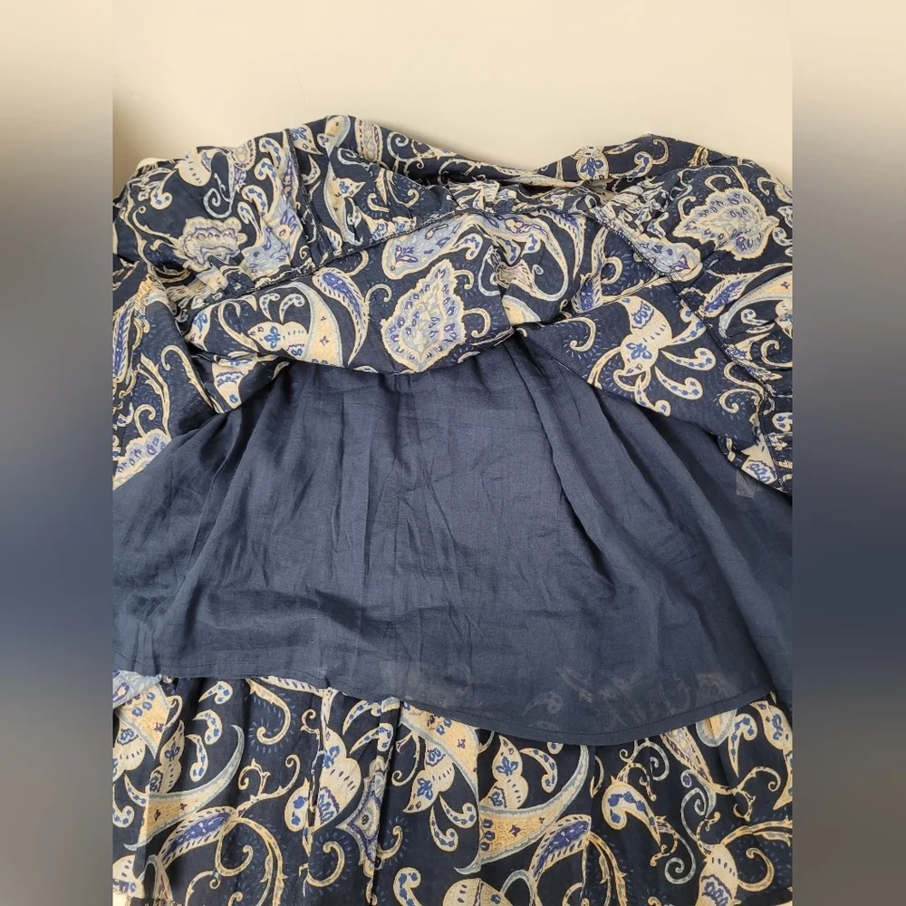 NWT Myra Bag 100% Cotton Donna Paisley Glory Dress Tiered Maxi Dress sz L